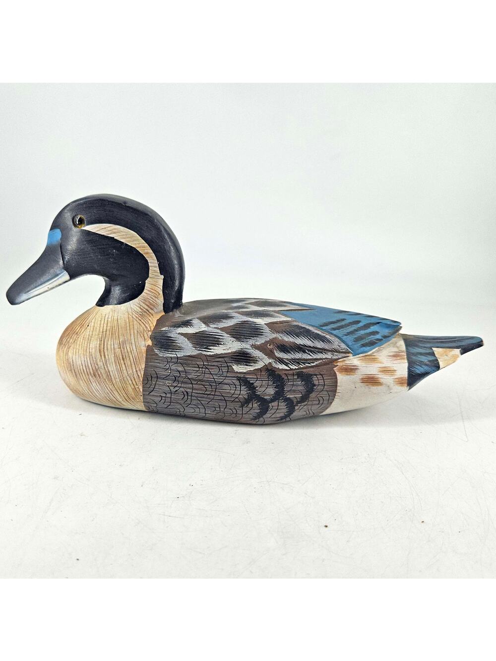 Vintage Blue Wing Teal Duck Wood Hand Carved Painted Decoy